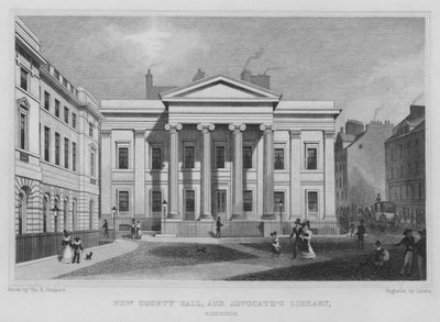 Nieuw County Hall, en Advocatenbibliotheek, Edinburgh door Thomas Hosmer Shepherd