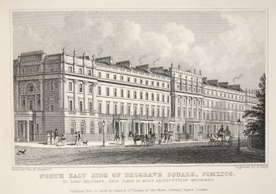 Noordoostzijde van Belgrave Square, Pimlico, uit 