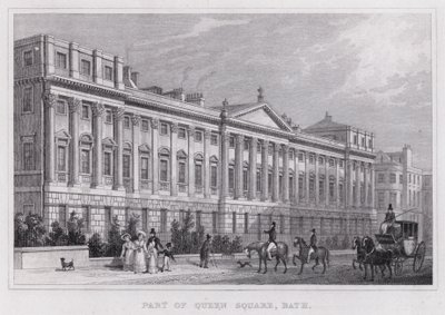 Deel van Queen Square, Bath door Thomas Hosmer Shepherd