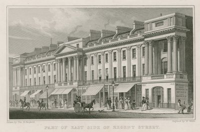 Een deel van de oostkant van Regent Street, Londen door Thomas Hosmer Shepherd