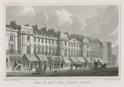 Deel van de oostzijde van Regent Street, Londen door Thomas Hosmer Shepherd