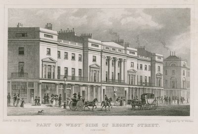 Een deel van de westkant van Regent Street, Londen door Thomas Hosmer Shepherd