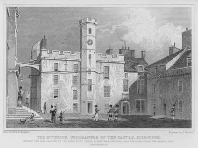 Het binnenplein van het kasteel, Edinburgh door Thomas Hosmer Shepherd