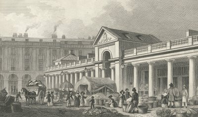De N.W. gevel van de nieuwe Covent Garden markt, 1827-30 door Thomas Hosmer Shepherd