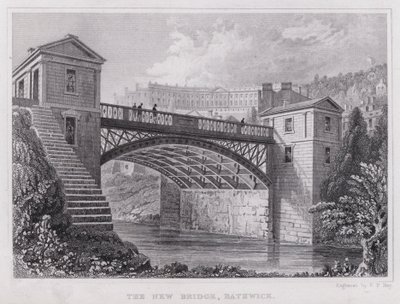 De Nieuwe Brug, Bathwick door Thomas Hosmer Shepherd