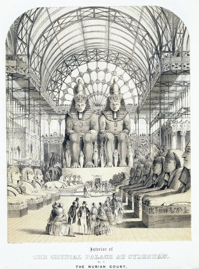 De Nubische Hof in The Crystal Palace in Sydenham, ca. 1851-1855 door Thomas Hosmer Shepherd