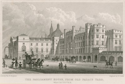Het Parlementshuis vanaf de Old Palace Yard, Westminster, Londen door Thomas Hosmer Shepherd