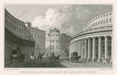 De Quadrant en een deel van Regent Street, Londen door Thomas Hosmer Shepherd