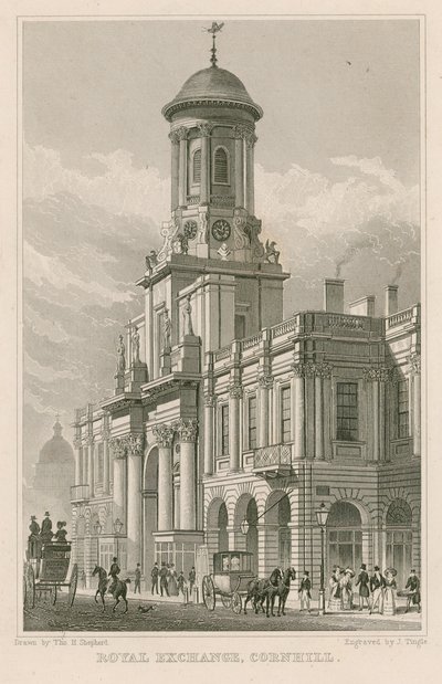 De Royal Exchange, Cornhill, Londen door Thomas Hosmer Shepherd