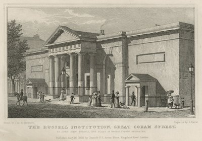De Russell Institution, Great Coram Street, Londen door Thomas Hosmer Shepherd