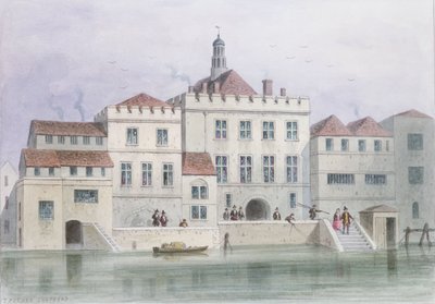 Zicht op Old Fishmongers Hall, 1650 door Thomas Hosmer Shepherd
