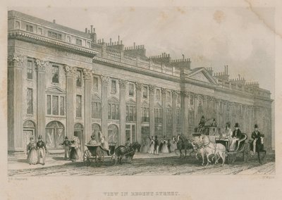 Uitzicht op Regent Street, Londen, westzijde door Thomas Hosmer Shepherd