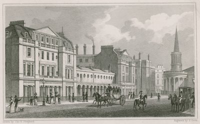 Westzijde van Langham Place, Marylebone, Londen, inclusief All Souls Church door Thomas Hosmer Shepherd
