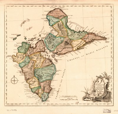 Guadaloupe, een van de Caribbe-eilanden onder Frans gezag in West-Indië, LOC 75693285 door Thomas Jefferys