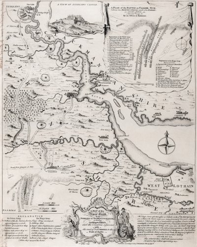 De slag bij Falkirk, 28 januari 1746 door Thomas Jefferys
