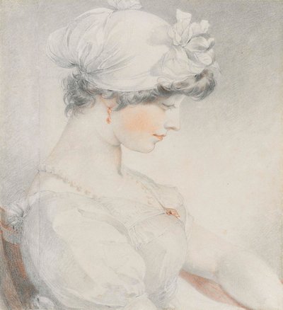 Portret van Julia Angerstein, halflang, in profiel naar rechts door Thomas Lawrence