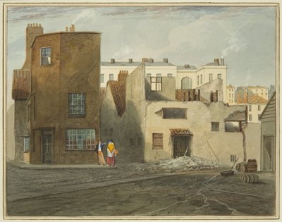 Achterkant van het ziekenhuis, met Whitson Street door Thomas Leeson the Elder Rowbotham