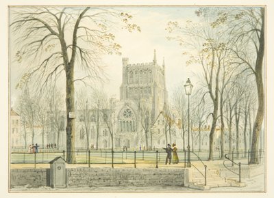 Kathedraal van Bristol en College Green door Thomas Leeson the Elder Rowbotham