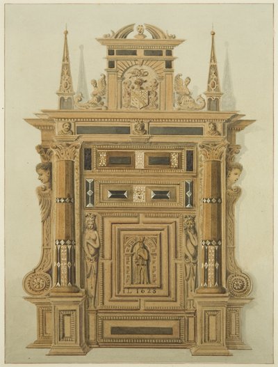Deur in Langton Mansion, aan de achterkant door Thomas Leeson the Elder Rowbotham