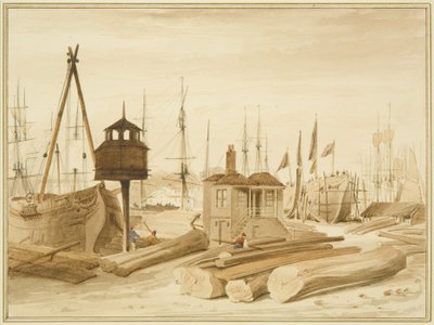 Eastern Wapping Dock, met de tewaterlating van de bark 
