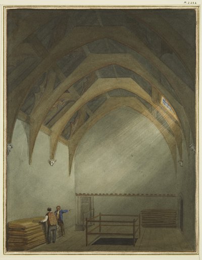 Hal in het huis van de heer Attwood, aangrenzend aan de achterhal door Thomas Leeson the Elder Rowbotham