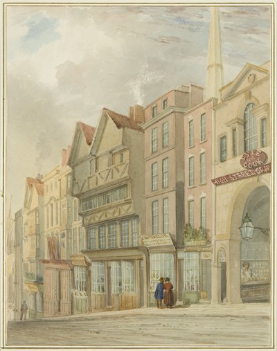 Hoogstraat met de Marktpoort door Thomas Leeson the Elder Rowbotham