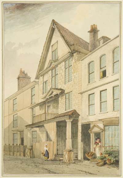Huis op de hoek van Broad Plain en Goat Alley door Thomas Leeson the Elder Rowbotham