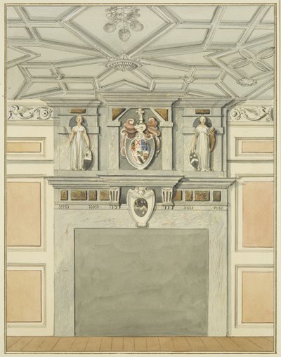 Interieur met schouw van het Sexton
