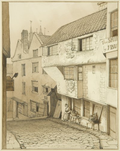 Onderkant van Steep Street, met huis door Thomas Leeson the Elder Rowbotham