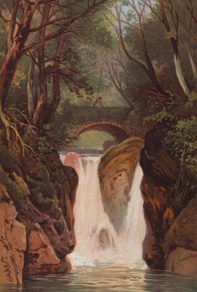 De Engelse Meren, Rydal Watervallen door Thomas Leeson the Elder Rowbotham