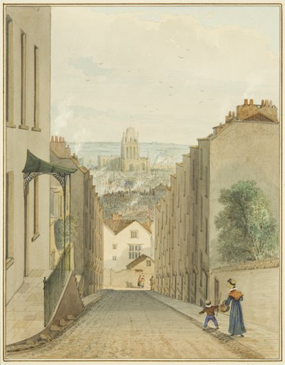 Uitzicht vanaf de top van Lodge Street door Thomas Leeson the Elder Rowbotham