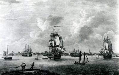 Een uitzicht op Charles Town, de hoofdstad van South Carolina in Noord-Amerika, gegraveerd door Pierre Charles Canot door Thomas Mellish
