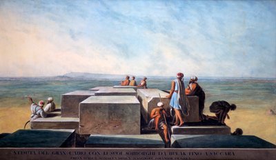 Top van de Eerste Piramide van Gizeh, 1794 door Thomas Milton