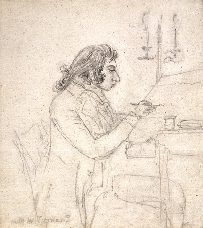 J. M. W. Turner aan een Tafel; Verso: Mevrouw Monro Slapend door Thomas Monro