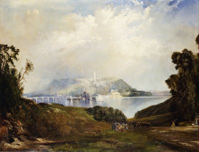 Een uitzicht op Fairmont Waterworks, Philadelphia door Thomas Moran