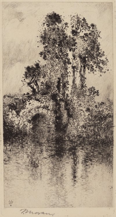 Brug en Bomen door Thomas Moran