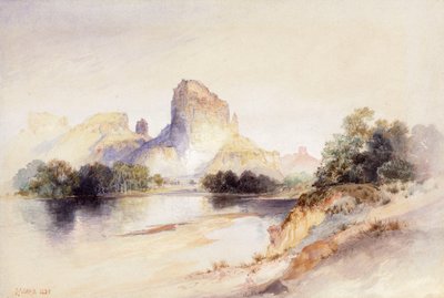Castle Butte, Green River, Wyoming, 1894 door Thomas Moran