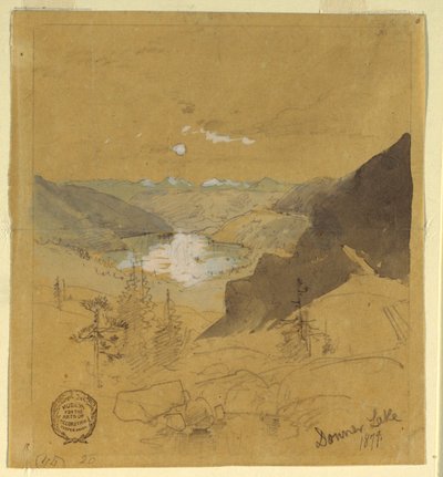Tekening, Donner Lake, 1879 door Thomas Moran