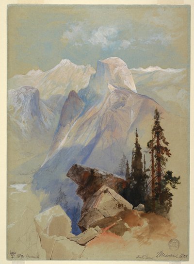 Tekening, Half Dome, Yosemite, 1873 door Thomas Moran