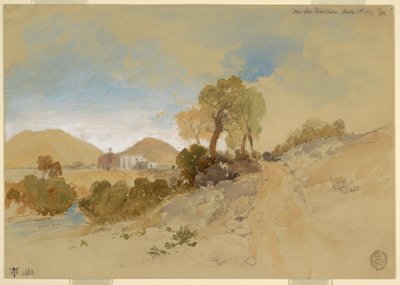Tekening, bij San Francisco, Mexico, 1 maart 1883 door Thomas Moran