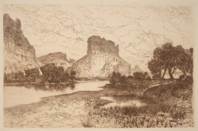 Green River, Wyomingterritorium door Thomas Moran