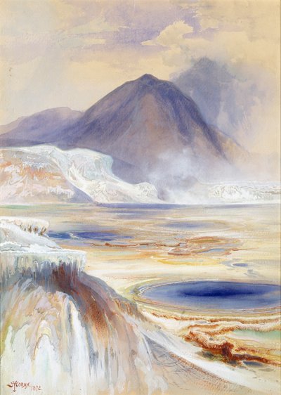 Mammoth Hot Springs, Yellowstone door Thomas Moran