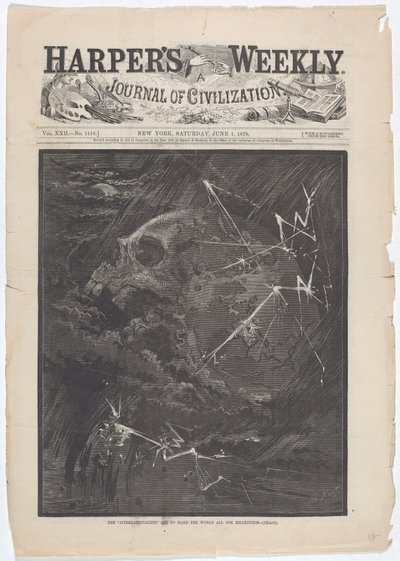 De "Internationalisten" moeten de wereld één millennium maken - (Chaos) door Thomas Nast