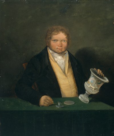 Zelfportret (ca. 1810-1820) (Olieverf op paneel) door Thomas Pardoe