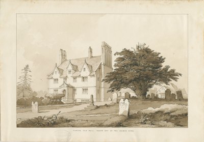 Forton Hall: wassing tekening, nd [?1838] door Thomas Peploe Wood