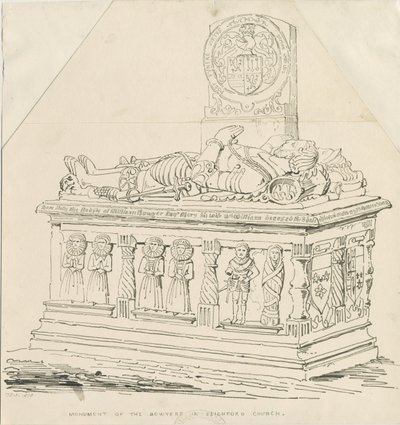 Seighford Kerk - Graf van William en Mercy Bowyer door Thomas Peploe Wood