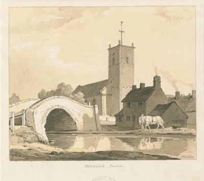 Wednesfield Kerk en Brug, 1837 door Thomas Peploe Wood