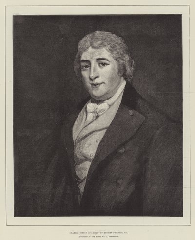 Charles Dibdin (1745-1814), Portret in de Royal Naval Exhibition door Thomas Phillips