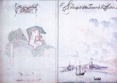 De toren van St. Aubin door Thomas Phillips