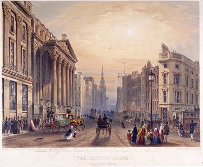 Buitenkant van Mansion House, Londen, 1851 door Thomas Picken